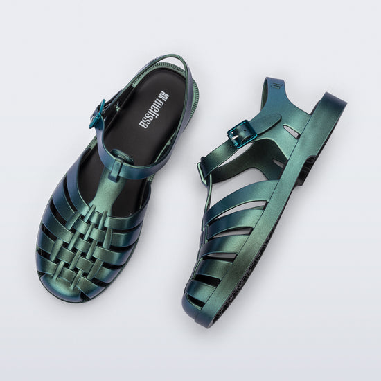BLACK/METALLIC GREEN - BO735