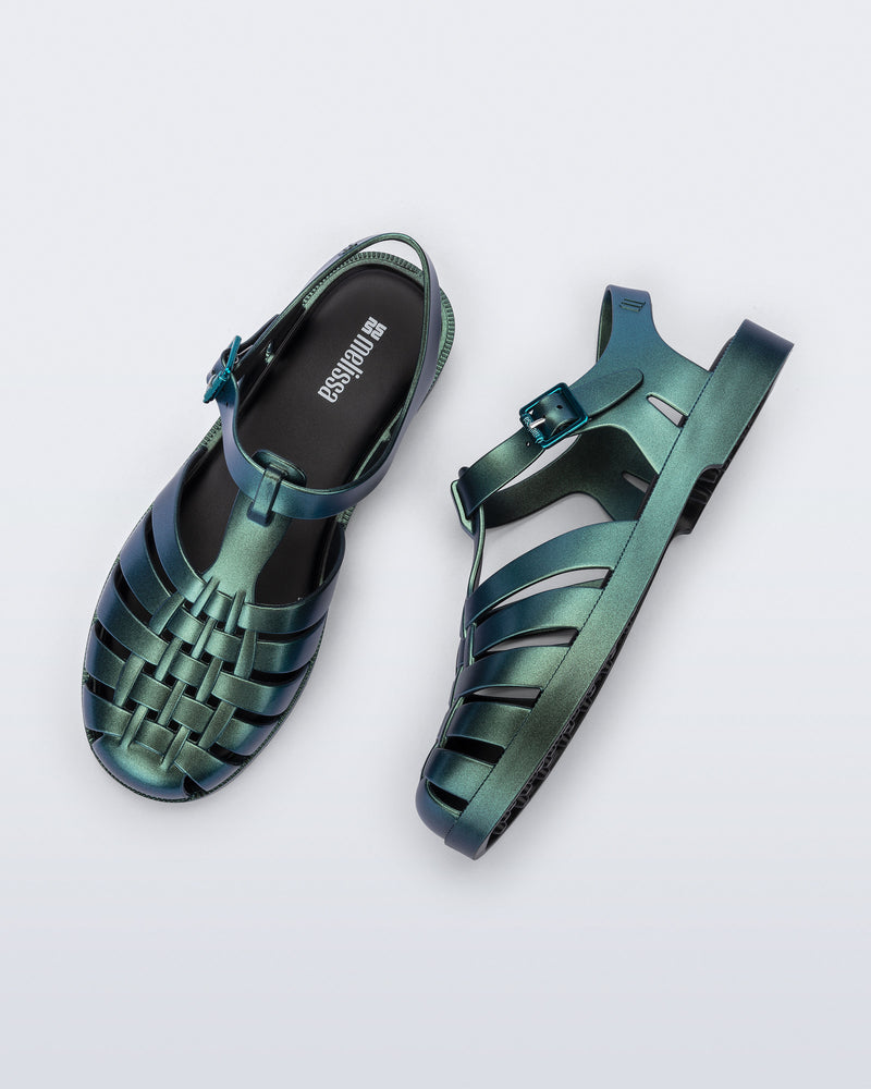BLACK/METALLIC GREEN - BO735