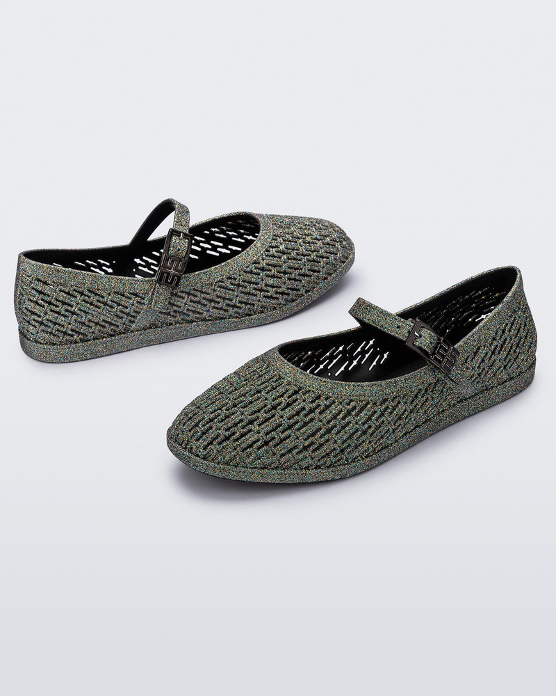 BLACK/MULTICOLORED GLITTER - BJ804