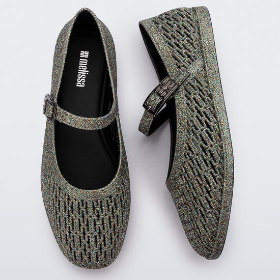 BLACK/MULTICOLORED GLITTER - BJ804