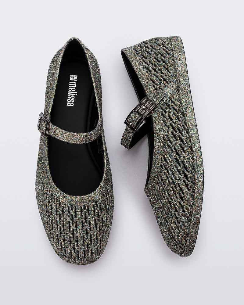 BLACK/MULTICOLORED GLITTER - BJ804