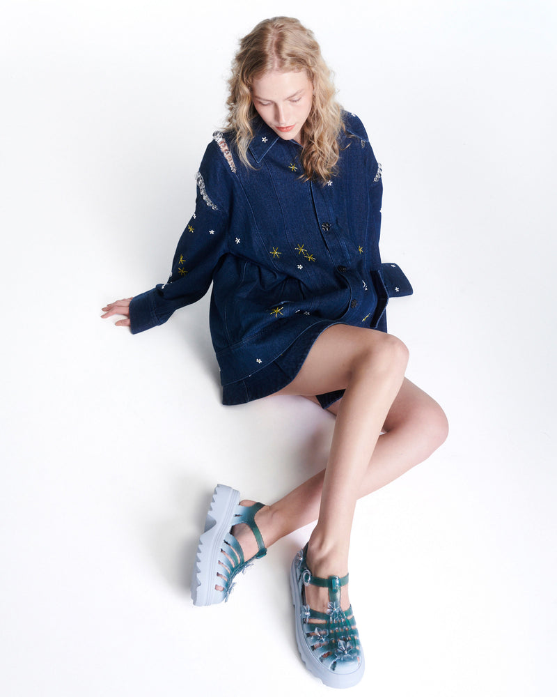 BLUE/TRANSPARENT GREEN - BU733